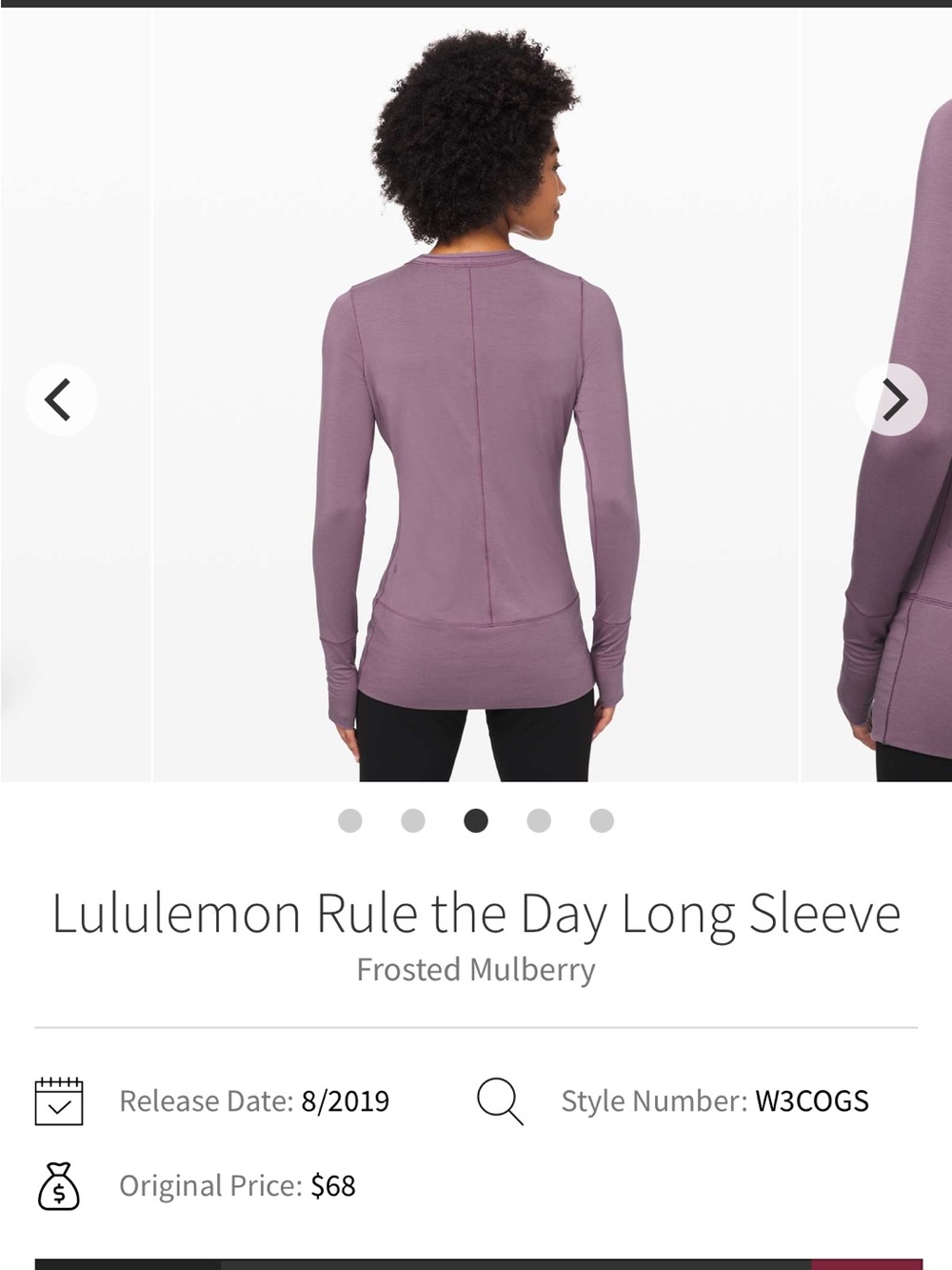 lululemon athletica Long Sleeve Top — Frosted Mulberry